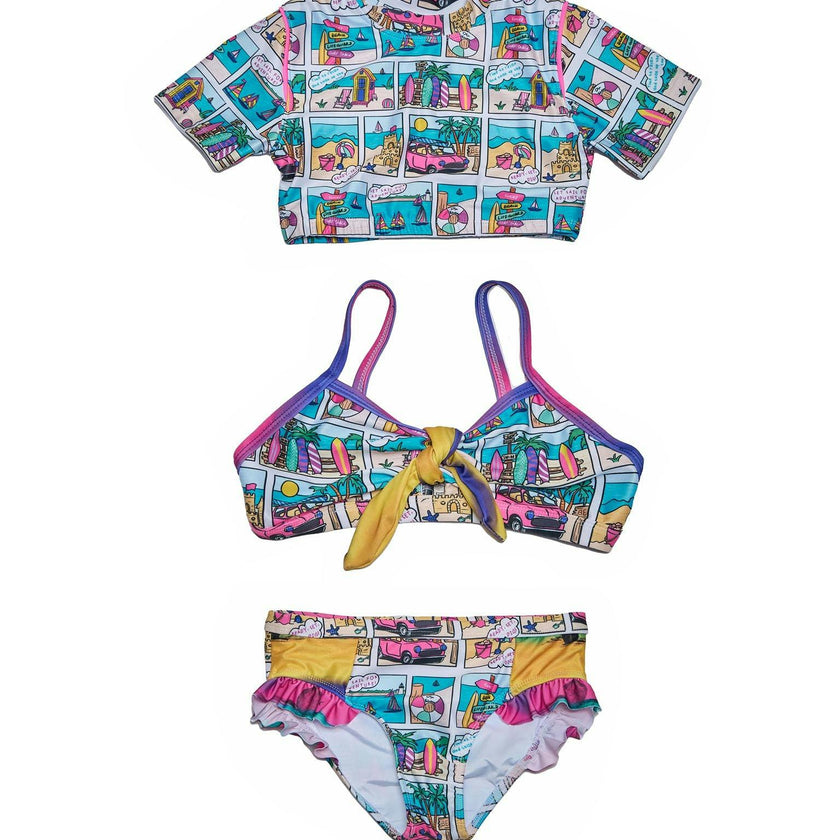 Girls 3 Piece Swim Set (Bondi Print)