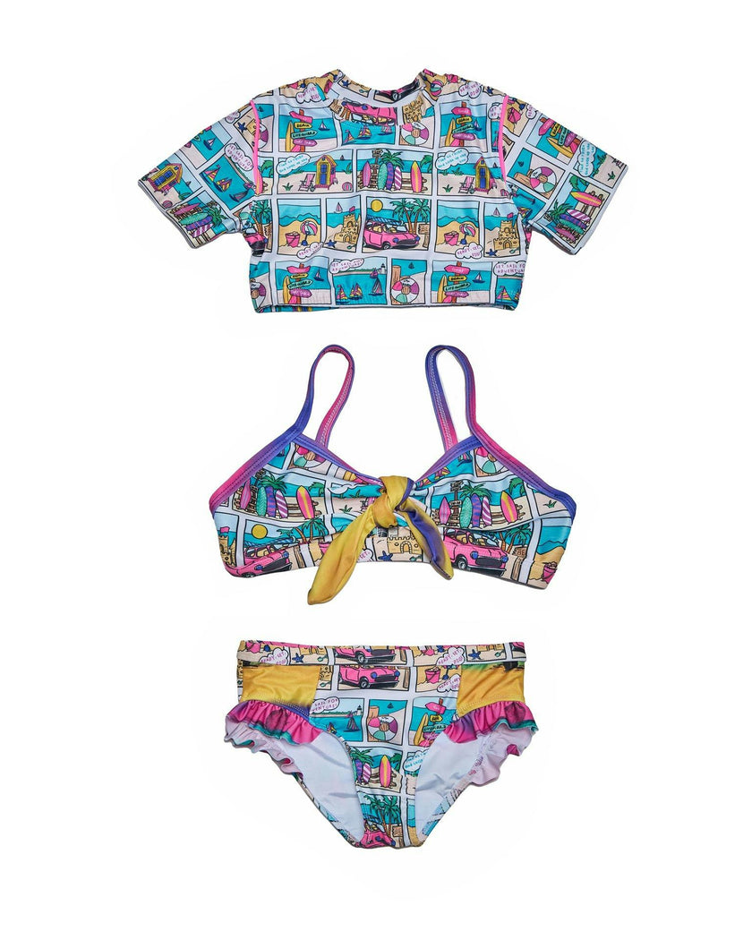 Girls 3 Piece Swim Set (Bondi Print)