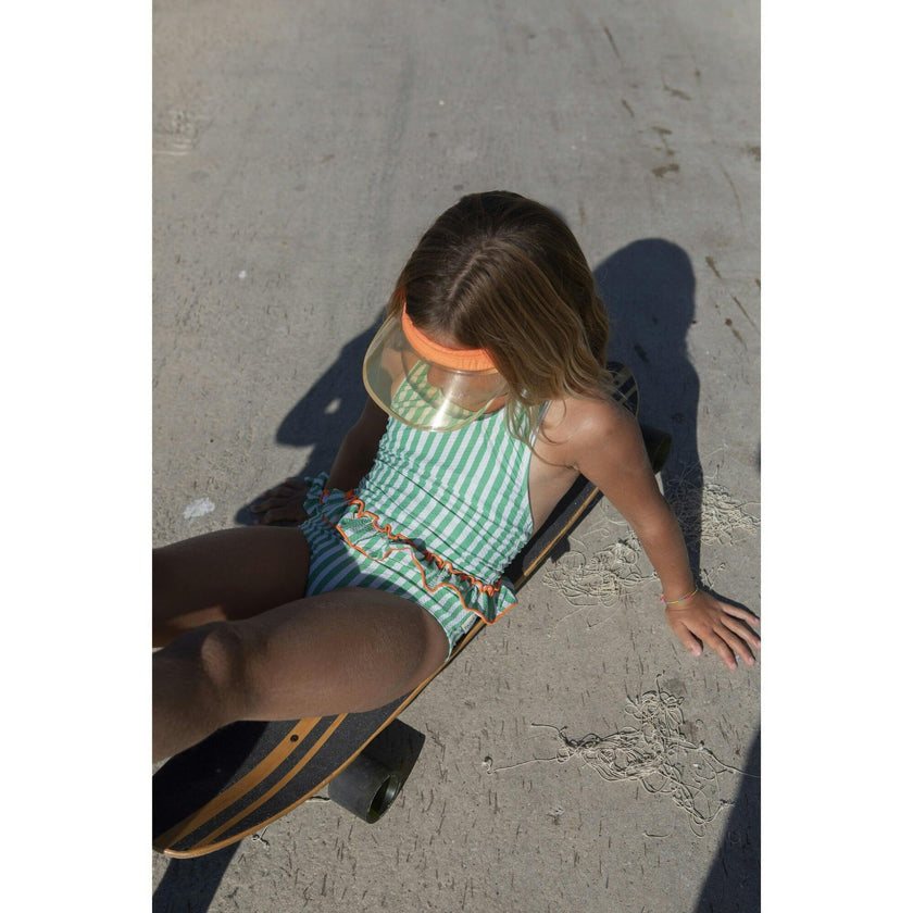 Pop stripes ruffles swimsuit
