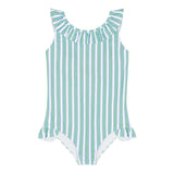 girls tamarin stripe ruffle collar one piece