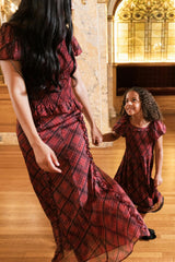 Annalise Top in Garnet Tinsel Plaid