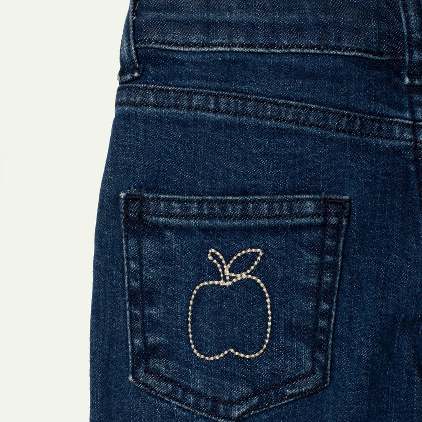 Recycled Denim Apple Patch Kid Pant