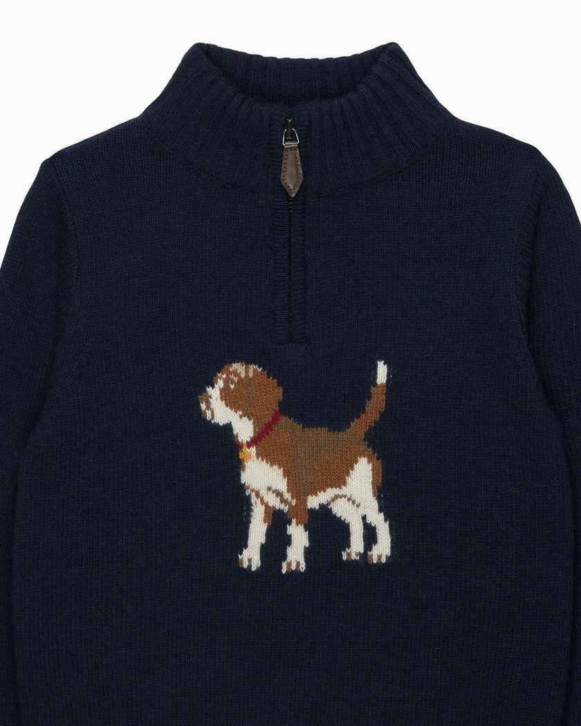 Benji Beagle Half-Zip Sweater