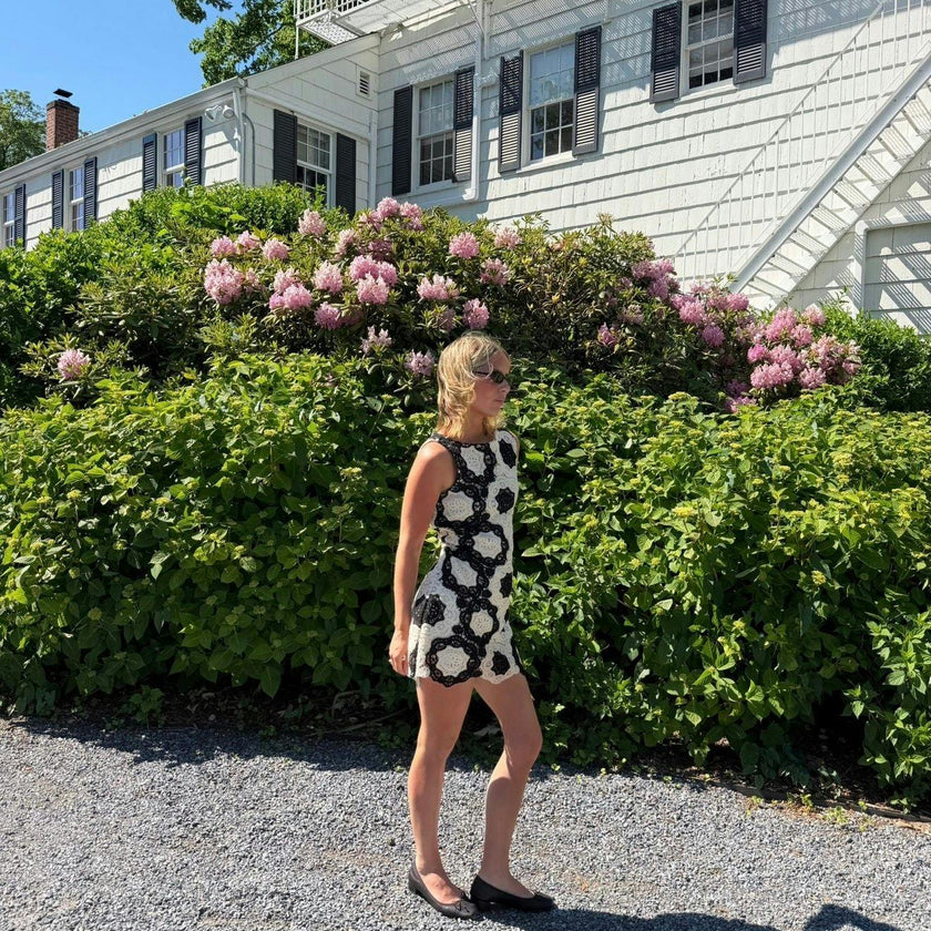 The Lisandra Dress - Black/Ivory Crochet Lace