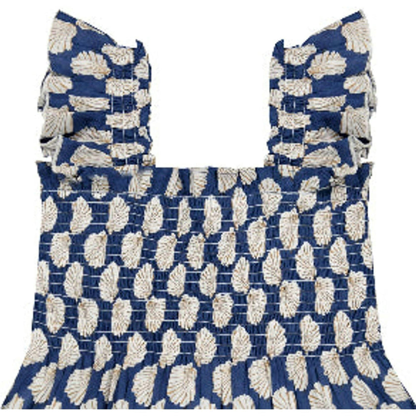 Mini Paloma Girl's Dress Shell Beach Navy, Blue