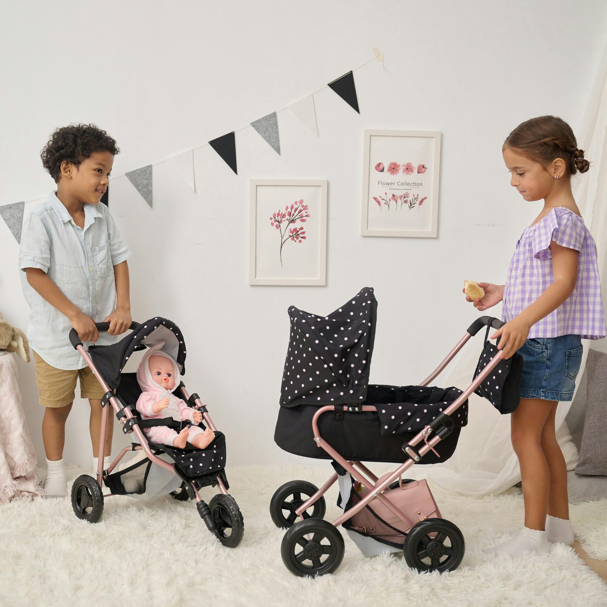 Olivia's Little World Pin Up Doll Jogging Stroller & Retractable Canopy
