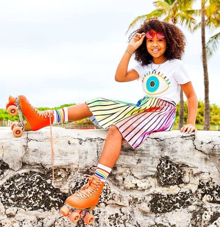 Ombre Stripe Midi Skirt