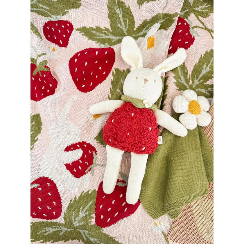 Blanket Lovey and Plush Toy Set - Strawberry Flower