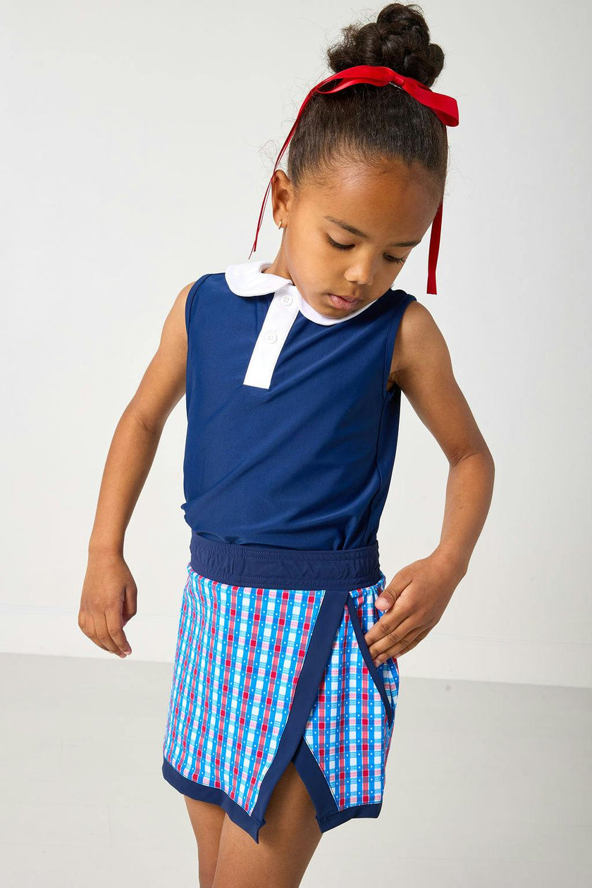 red white and gingham retro power skort