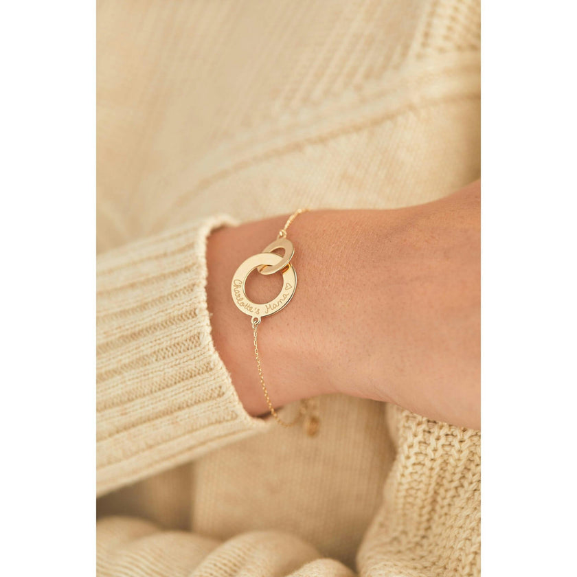 Personalized Intertwined Chain Bracelet, 18k Rose Gold Plated