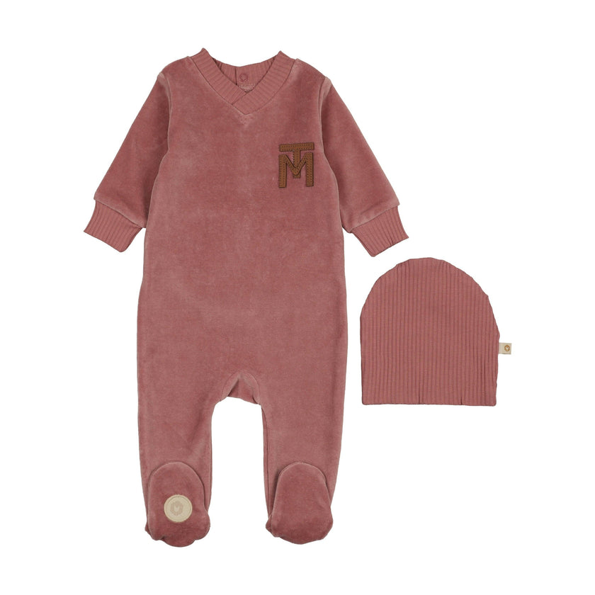 V-Neck Emblem Footie & Hat