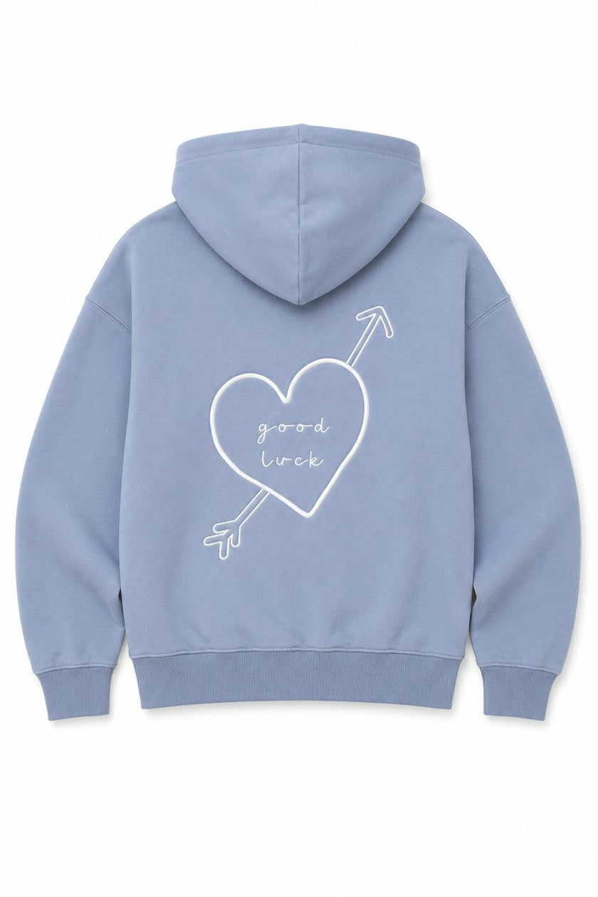 Lea Fall Blue Sky French Terry Oversized Hoodie - Lucky