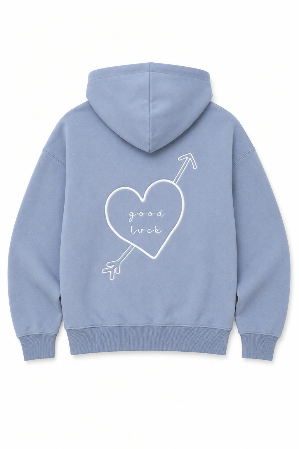 Lea Fall Blue Sky French Terry Oversized Hoodie - Lucky
