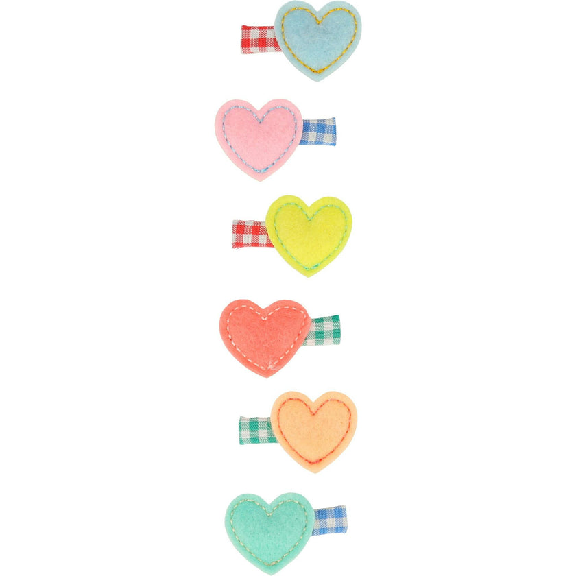 Felt Heart Hair Clips