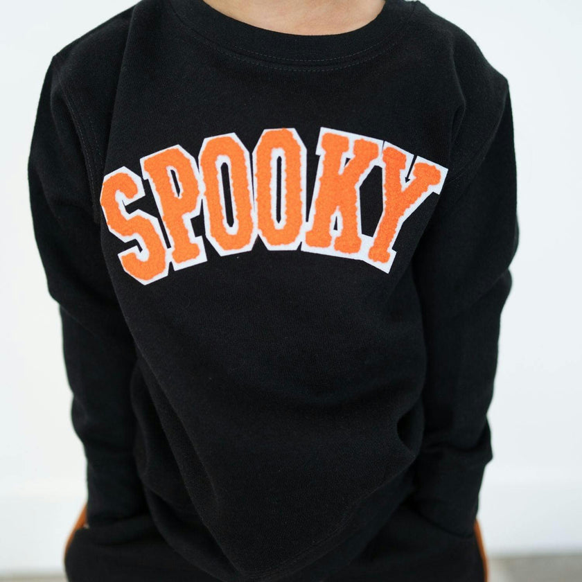 Spooky Orange Patch Halloween Sweatshirt