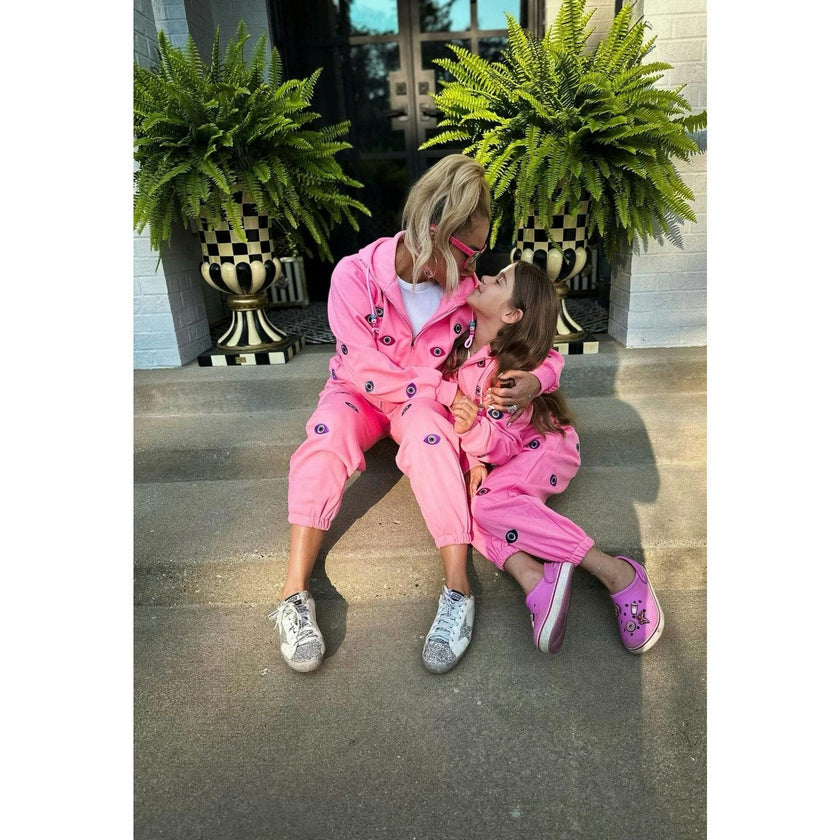 Women's Evil Eye Hoodie Set Pink