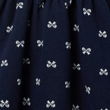 Bow Jacquard Dress, navy blue