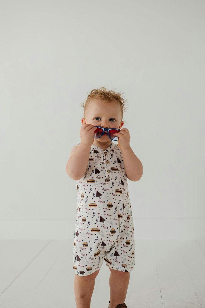 Boy's Sleeveless Romper Balloon Dogs