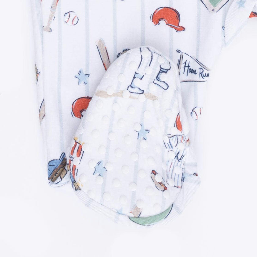 Home Run Baseball - 2 Way Zipper Footie & Swaddle