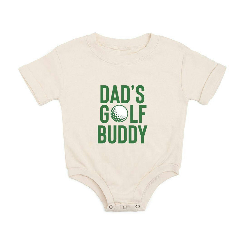 Dad's Golf Buddy Short Sleeve Romper - Natural