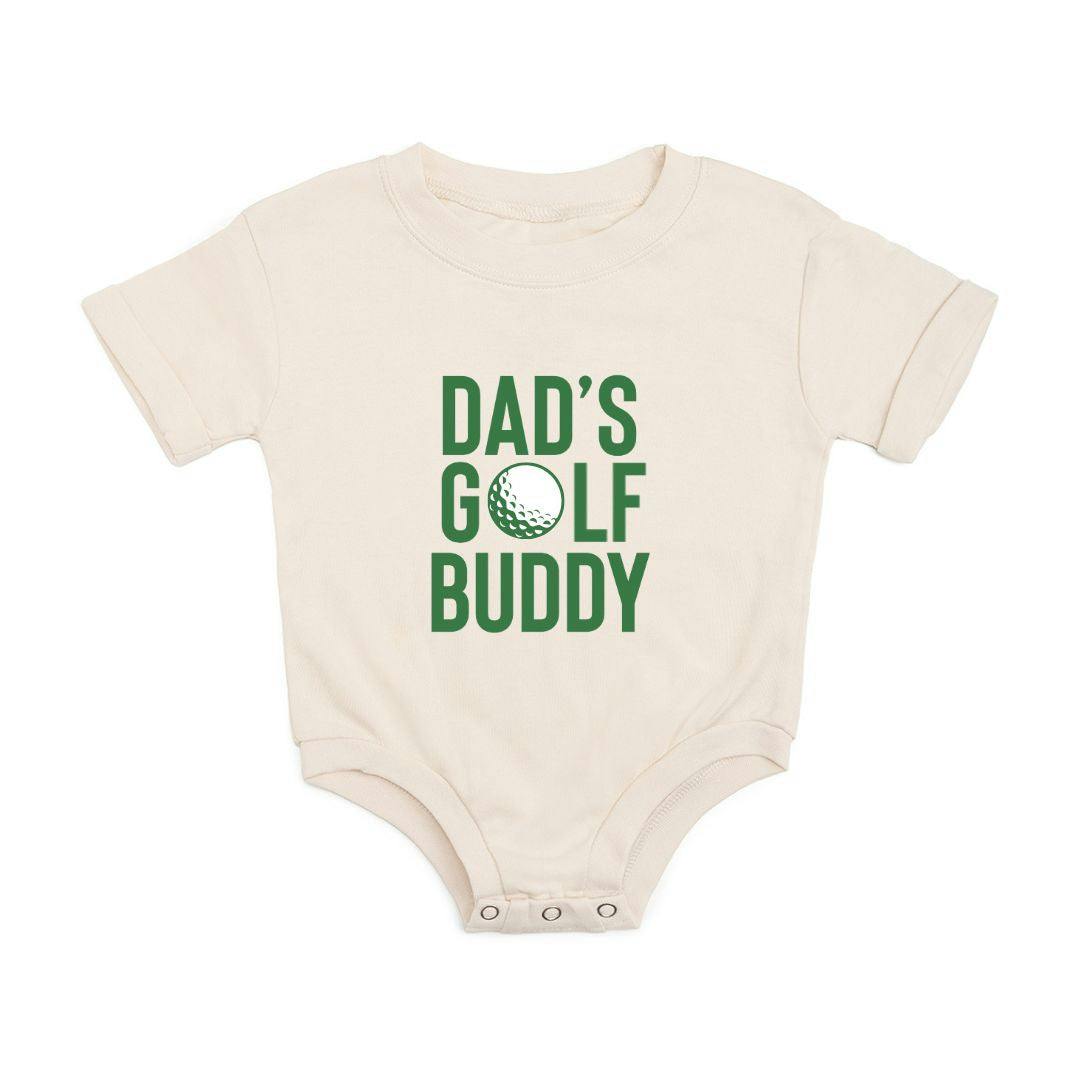 Dad's Golf Buddy Short Sleeve Romper - Natural