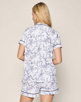 Women's Pima Short Sleeve Short Set in Timeless Toile