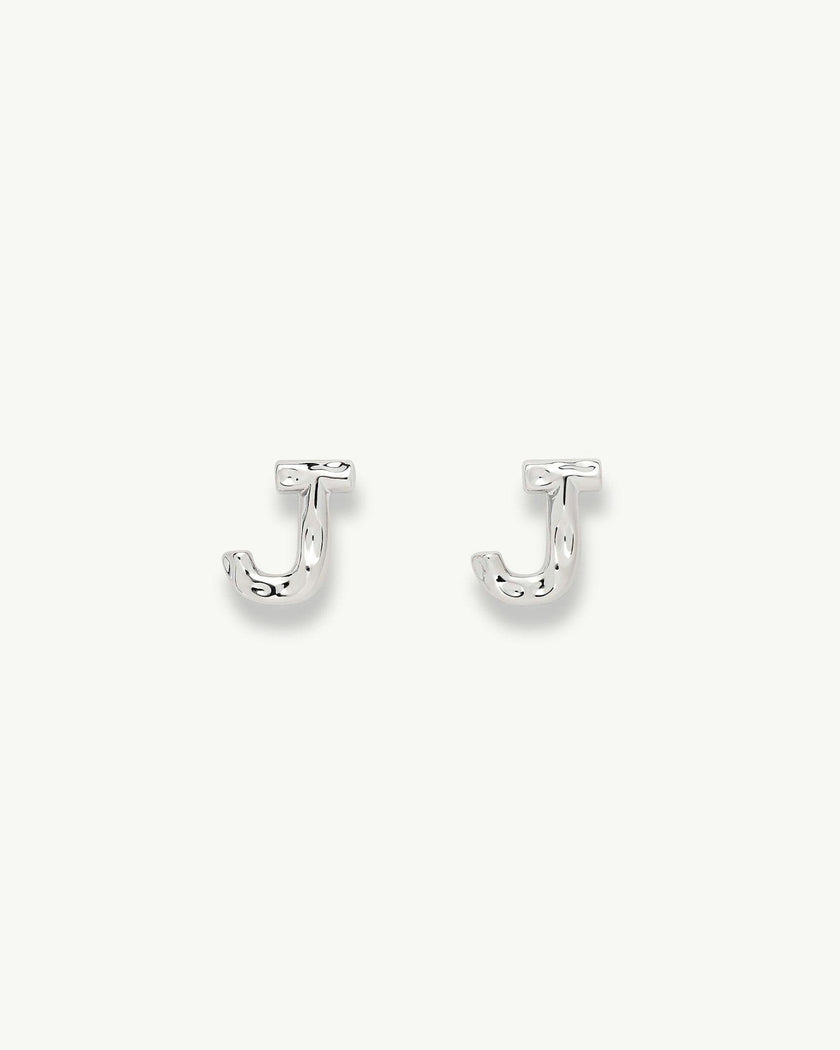 Monogram Studs in Silver
