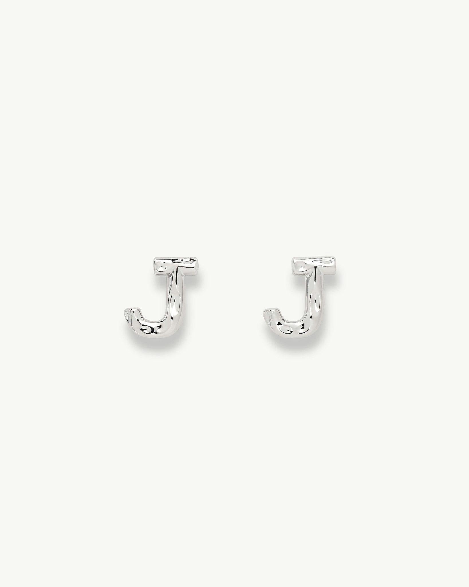 Monogram Studs in Silver