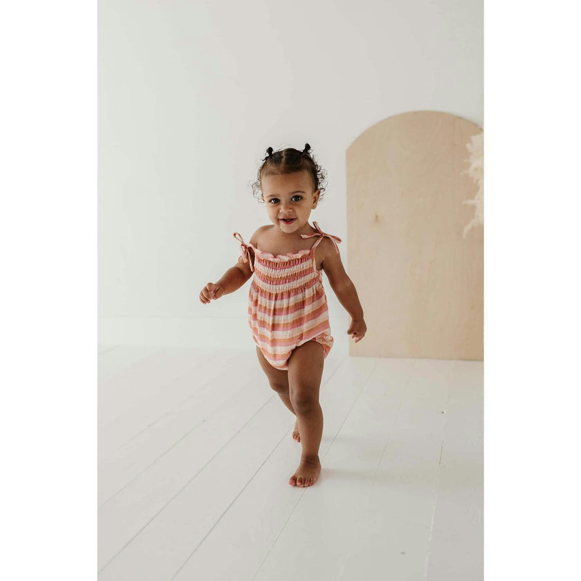 Tie-Smocked Bodysuit Sunset