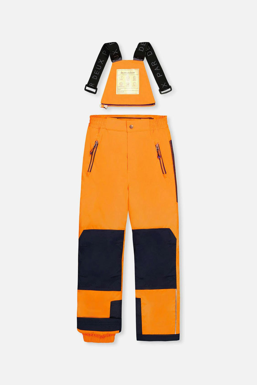 Two Piece Play Snowsuit Navy Blue and Orange with Orange Pants