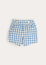 Darby Gingham Button Detail Bloomers in Blue (3mths-3yrs)