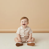 Organic Shirt & Shorts Set - Brick Checks