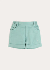 Plain Insignia Elasticated Waistband Shorts in Sage Green (12mths-4yrs)