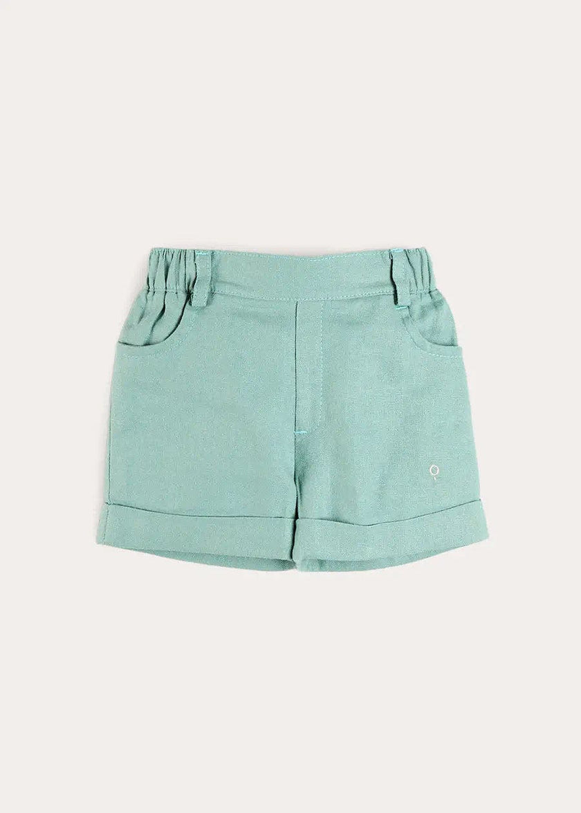 Plain Insignia Elasticated Waistband Shorts in Sage Green (12mths-4yrs)