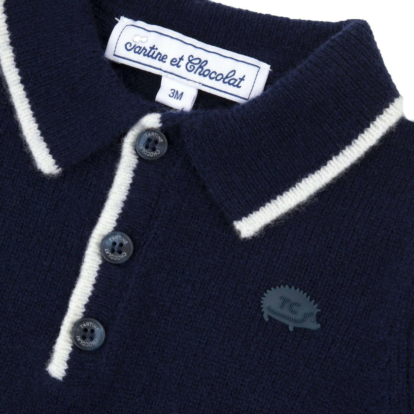 TARTINE ET CHOCOLAT WOOL HEDGEHOG SWEATSHIRT - MARINE