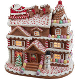 10-Inch Pre-Lit Gingerbread House With Santa