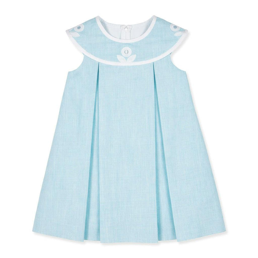 Linen Look Dress With Vintage Flower