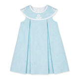 Linen Look Dress With Vintage Flower