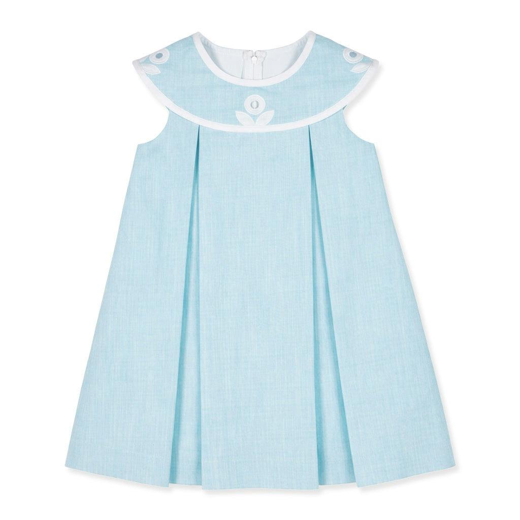 Linen Look Dress With Vintage Flower
