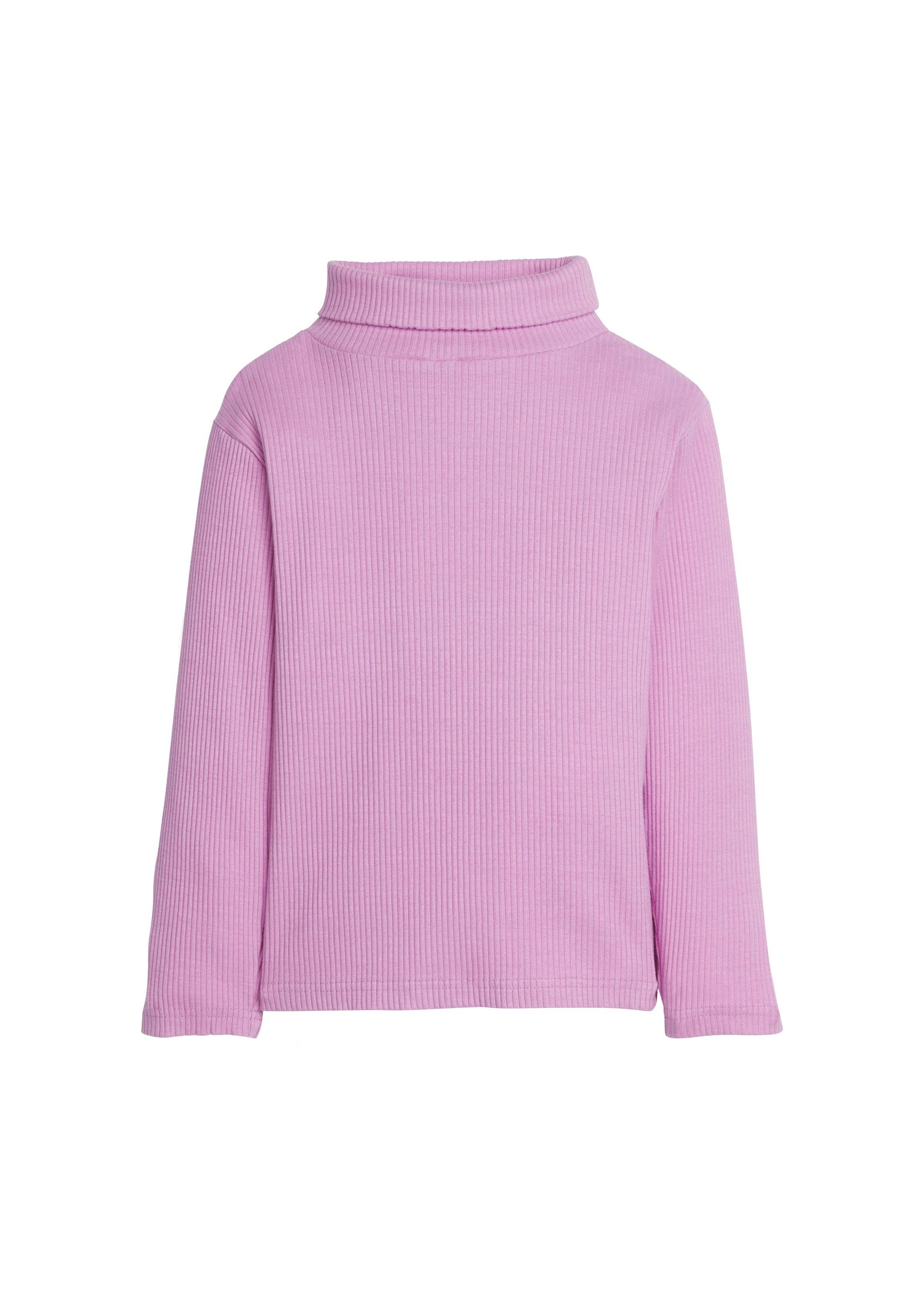 Stretchy Ribbed Long Sleeve Turtleneck Sweatshirt
