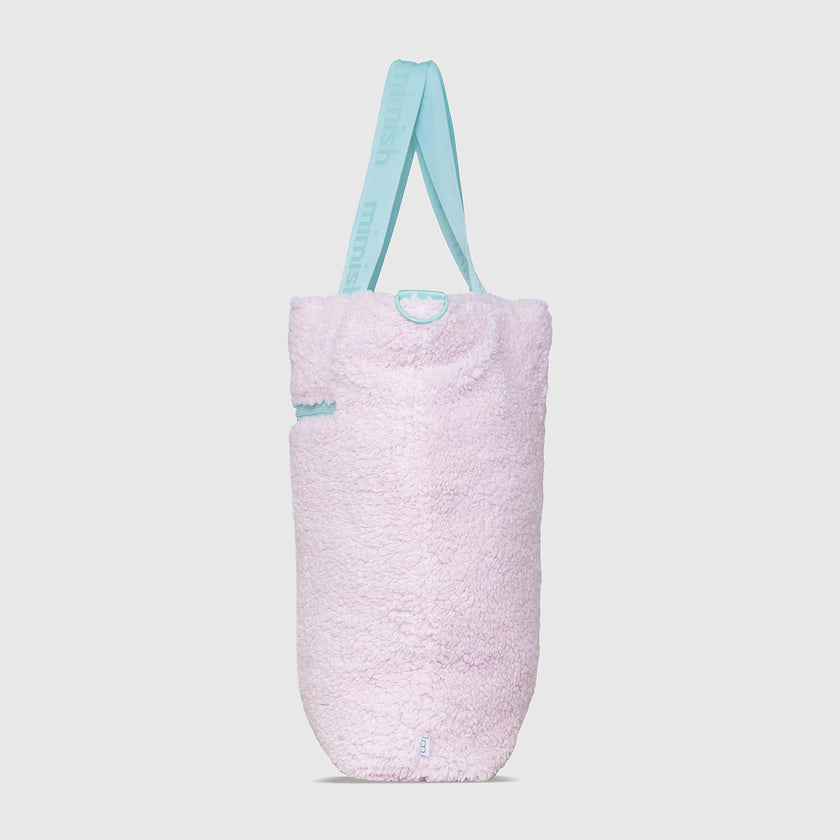 Snuggle Tote XL – The Oversized Sherpa Tote Bag for Sleepovers, Cotton Candy