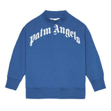 Blue Curved Logo Regular Sweatshirt