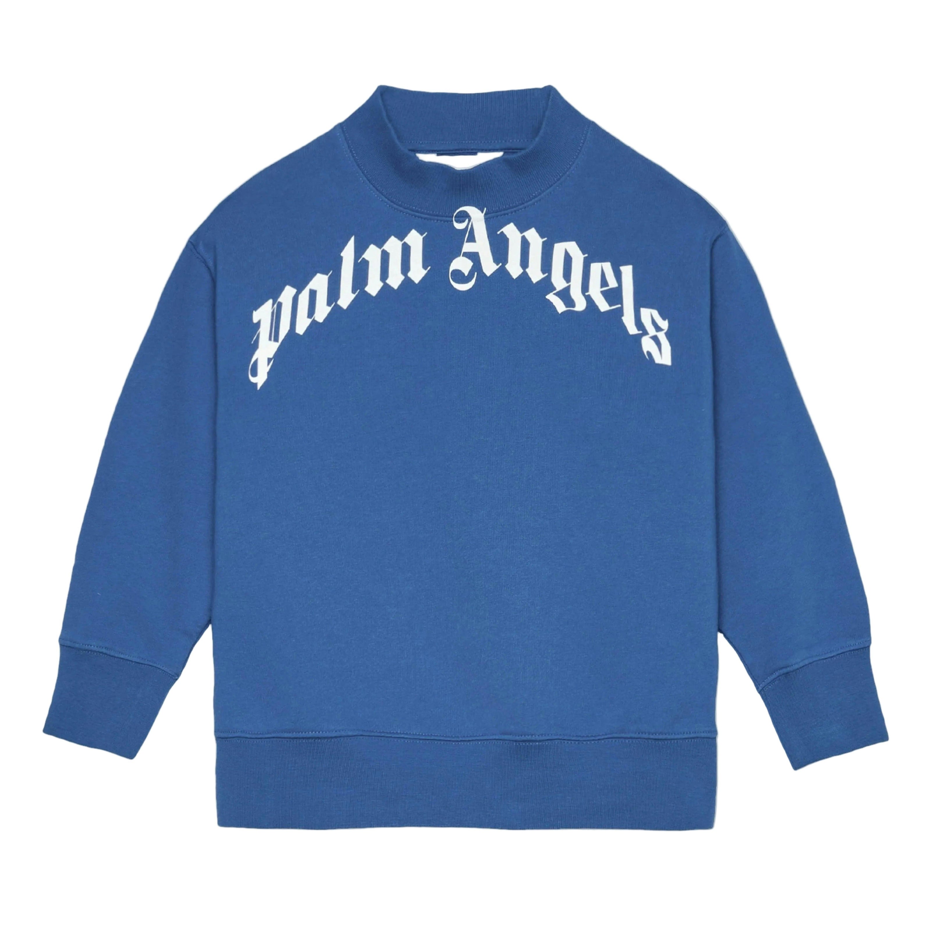 Blue Curved Logo Regular Sweatshirt