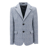 Blue Tweed Peak Lapel Blazer