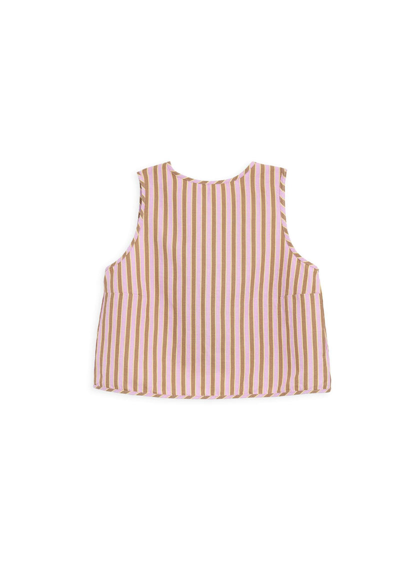 women's linen top  - blush stripes