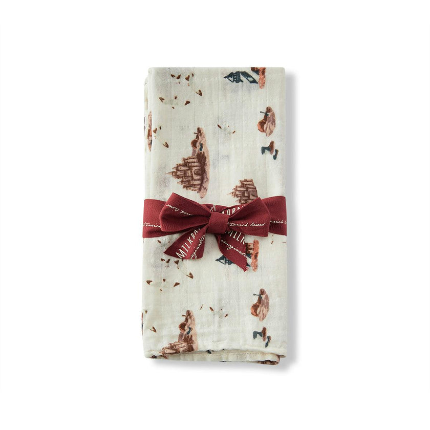 Sandcastle Organic Cotton Muslin Two-Piece Burp Cloth Set