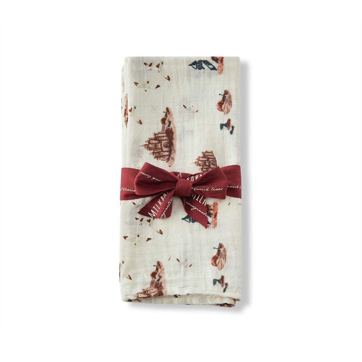 Sandcastle Organic Cotton Muslin Two-Piece Burp Cloth Set