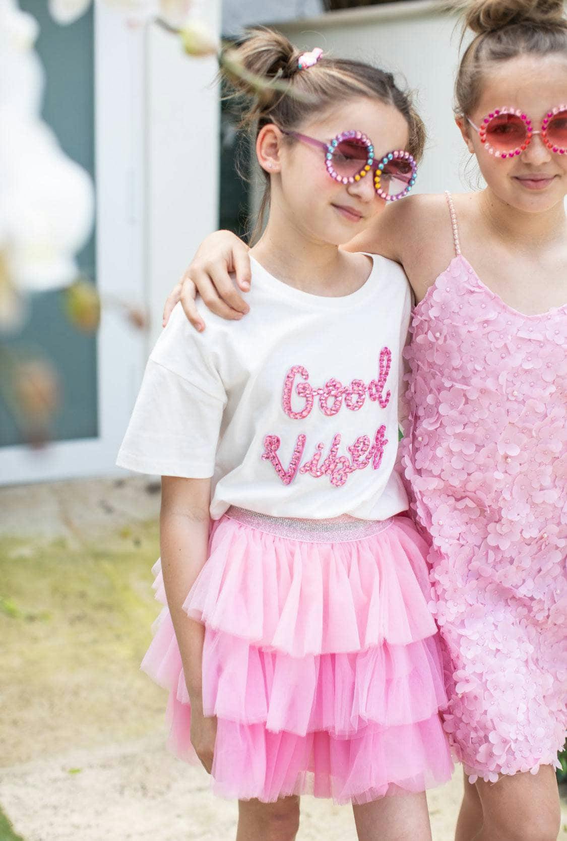 Pink Ombré Tiered Skirt