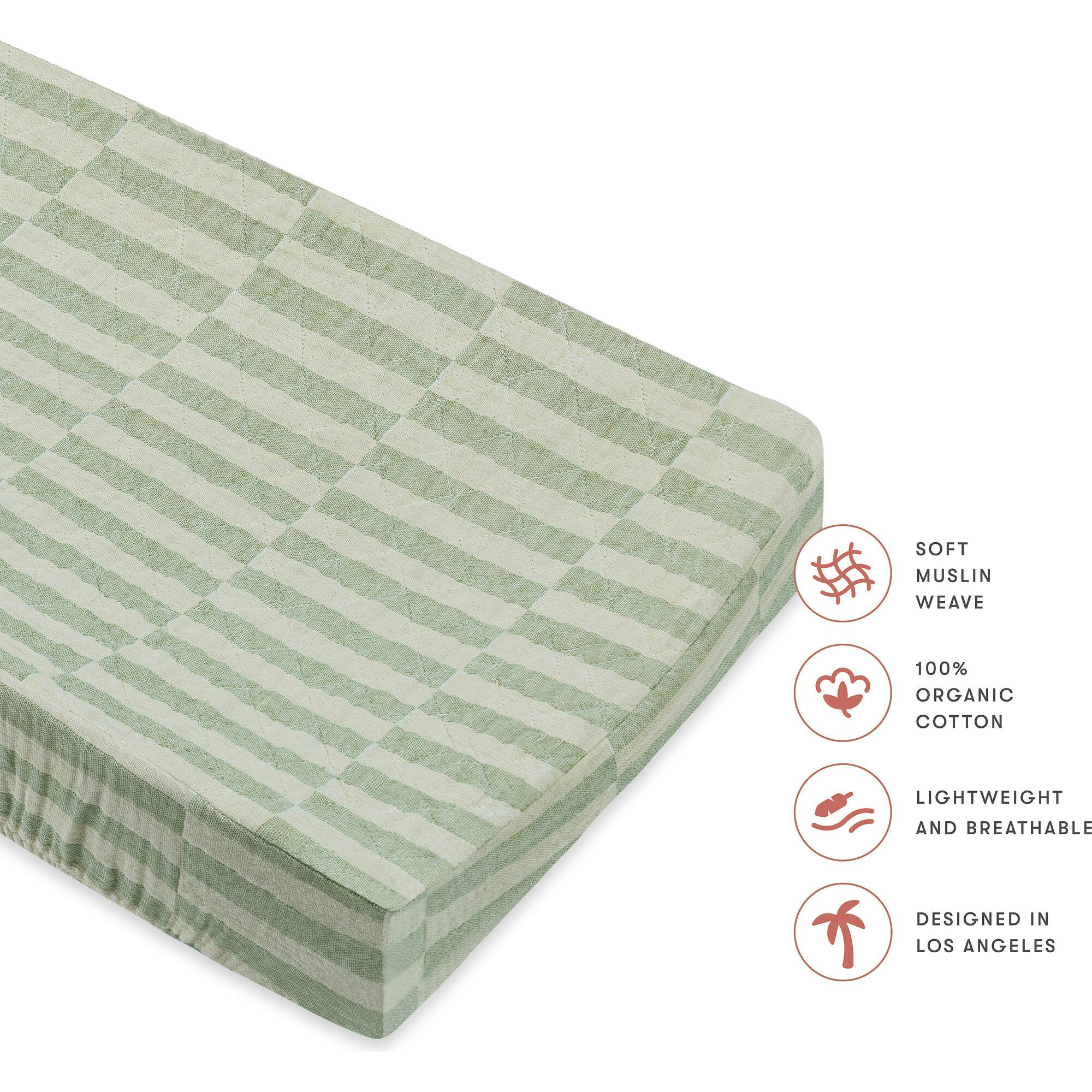 Quilted GOTS Certified Organic Muslin Cotton Changing Pad Cover
