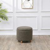 Mariabella Boucle Storage Ottoman / Dark Brown / Natural